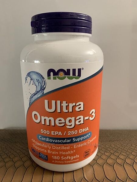 Now Foods, Ultra Omega-3, Ультра омега, рыбий жир 180 капсул