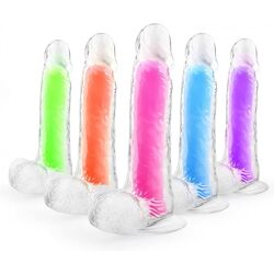 Светящийся фаллоимитатор на присоске Luminous Crystal
