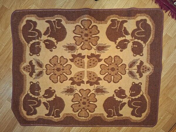 Одеяло детское шерстяное теплое, 110140, мишки, двустороннее 