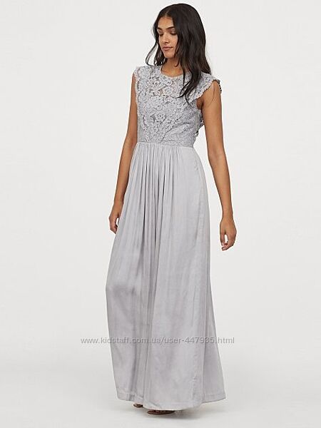  Довга вечірня сукня з мереживом H&M, XS