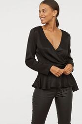 Чорна блузка H&M з довгими рукавами, XXS