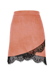 Розкішна спідниця River Island з еко-замші з мереживом, M