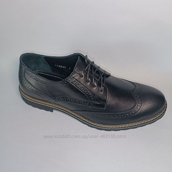 Туфлі чоловічі класичні натуральна шкіра демісезон чорного кольору Faber