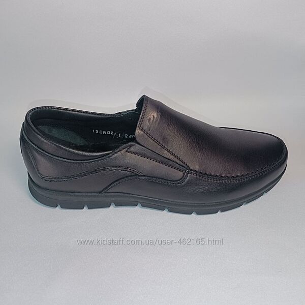 Туфлі з натуральної чорної шкіри без шнурівки