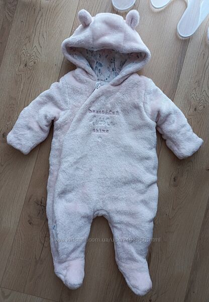 Mothercare теплий комбінезон з вушками для дівчинки 0-3 міс 
