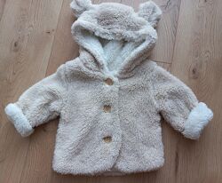 Тепла шубка  тедді з вушками від народження до 3 місяців   