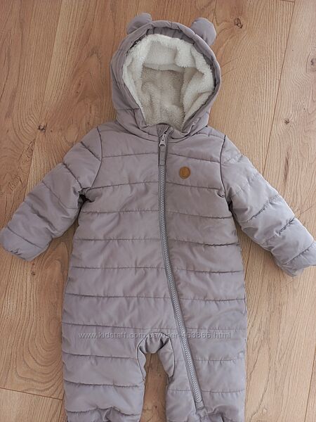 H&M зимовий комбінезон з вушками 6-9 місяців  