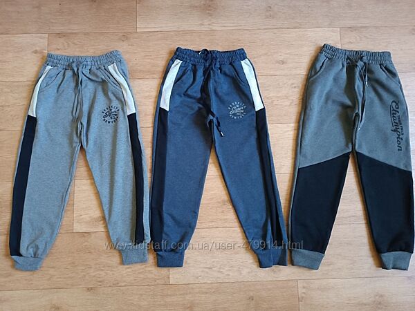 Спортивні штани з начосом для хлопчика, теплі штани 7-10 років, 122-140р