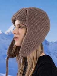 Нова в&acuteязана шапка вуханка розмір 55 56 57