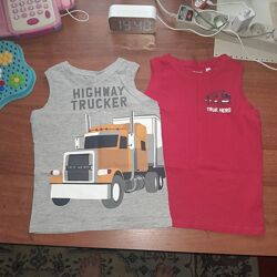 Крутые майки с машинками C&A на мальчика 3-4 года