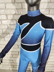Комбінезон гімнастичний градієнт зі стразами від 122 до 164