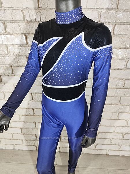 Комбінезон гімнастичний градієнт зі стразами від 122 до 164