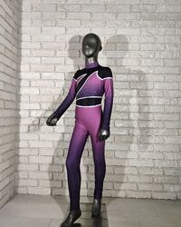 Комбінезон гімнастичний градієнт зі стразами від 122 до 164