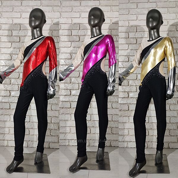 Комбінезон сценічний для гімнастики зі стразами