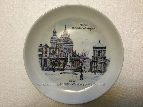 Деревянная тарелка из многих городов Украины, магниты