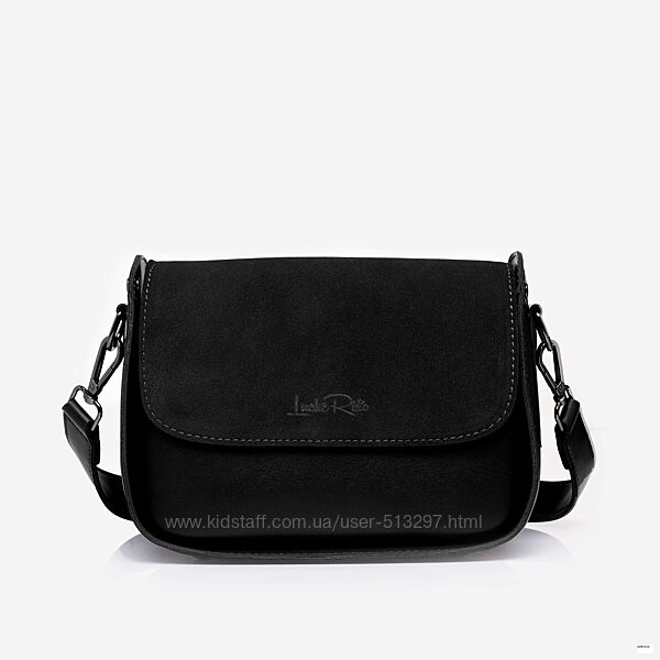 Сумка   Луцьк LucheRino натуральна замша замшева чорна  мод 696