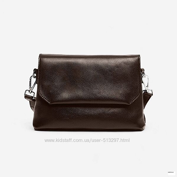 Сумка кросбоді Лучеріно Луцьк мод 792 шкіра шкіряна капучіно чорна