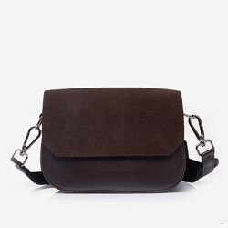 Сумка мод 781 Лучерино черная бордо натуральная замша   LucheRino