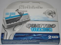 Сменные лезвия Schick Quattro Titanium упаковка 2 штуки оригинал Германия