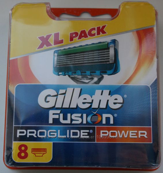 GILLETTE Fusion proglide Power оригинал Германия 8 штук в упаковке