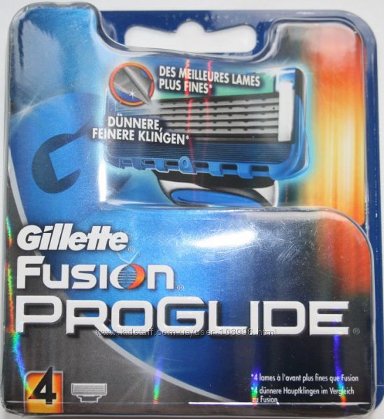 Лезвия GILLETTE Fusion proglide оригинал Германия 4 штучки в упаковке