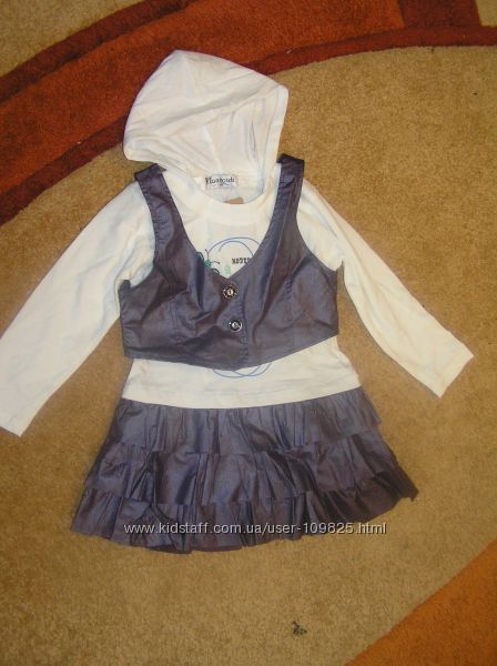 классный набор - платье и жилетка девочкам 95-116см