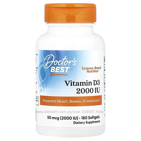 Doctor&acutes Best витамин D3. 50 мкг 2000 МЕ, 180 капсул