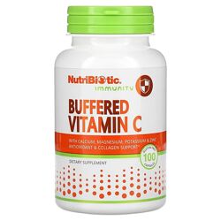 NutriBiotic Immunity буферизованный витамин C. 100 капсул без глютена