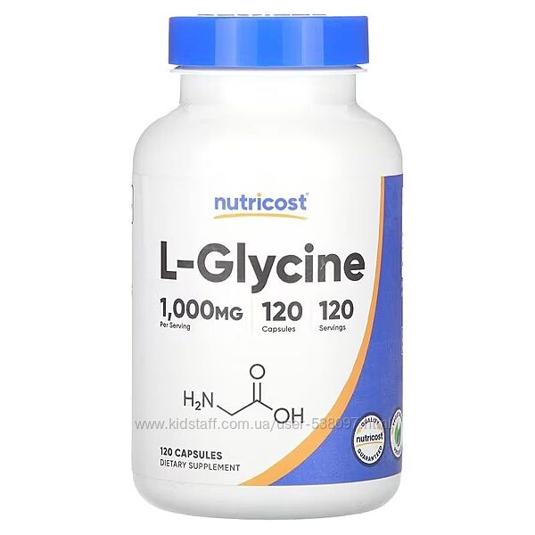 Nutricost L-глицин. 1000 мг, 120 капсул