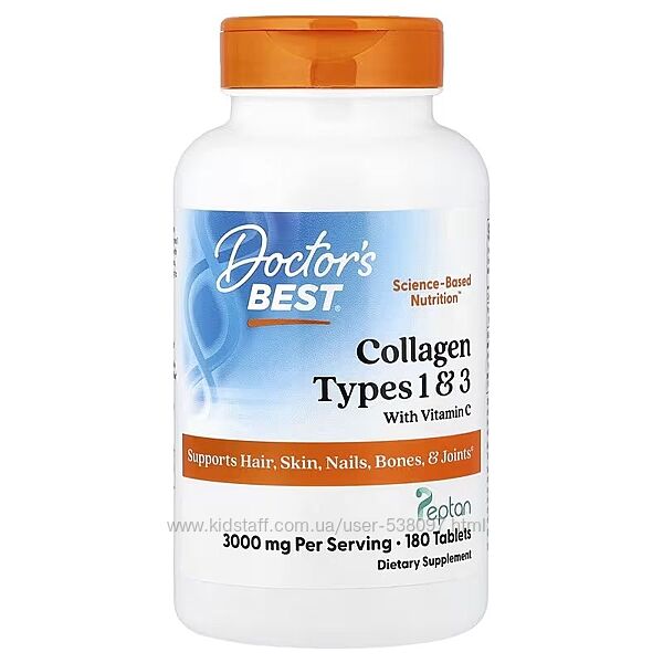 Doctor&acutes Best коллаген типа 1 и 3 с витамином C. 180 таблеток