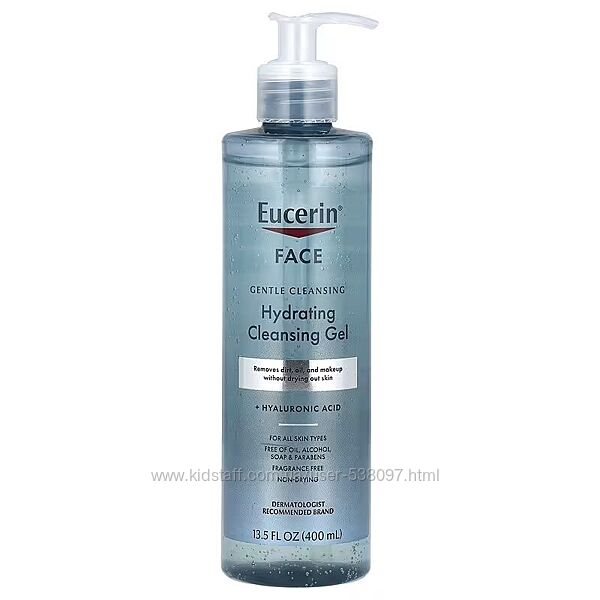 Eucerin Увлажняющий очищающий гель для лица без отдушек. 400 мл
