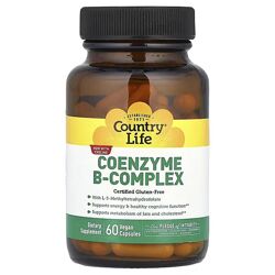 Country Life комплекс коэнзимов группы B. 60 вегетарианских капсул