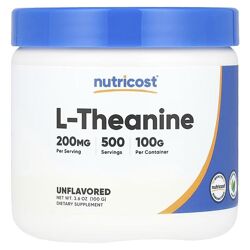 Nutricost L-теанин без добавок. 100 г