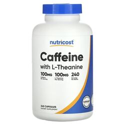 Nutricost Кофеин с L-теанином. 240 капсул