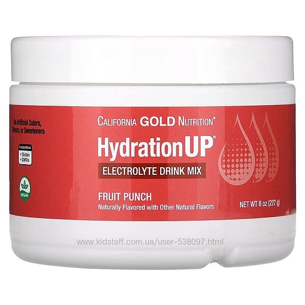 California Gold Nutrition HydrationUP электролиты. 227 г