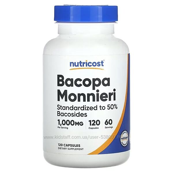 Nutricost бакопа. 120 капсул 500 мг в 1 капсуле
