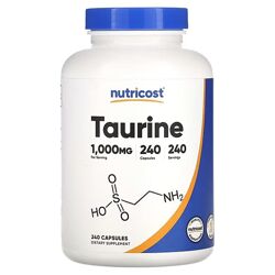 Nutricost таурин. 1000 мг, 240 капсул