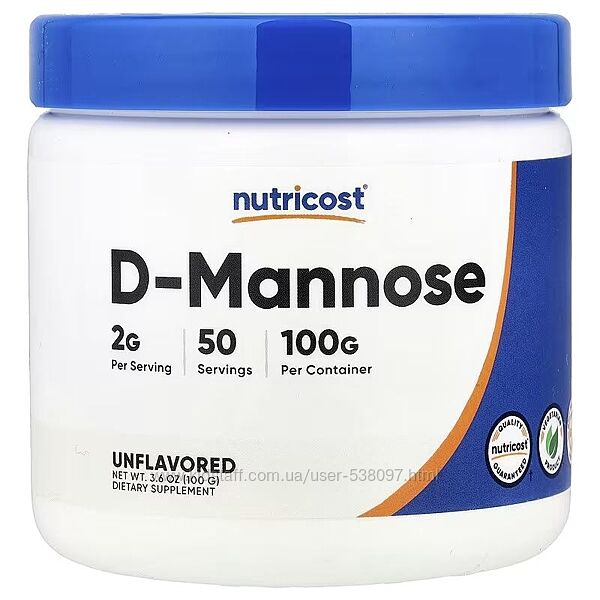 Nutricost D-манноза без добавок. 100 г