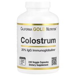 California Gold Nutrition молозиво с 20 иммуноглобулинов IgG. 240 капсул