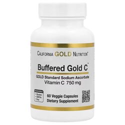 California Gold Nutrition Buffered Gold C аскорбат натрия витамин C. 60 к