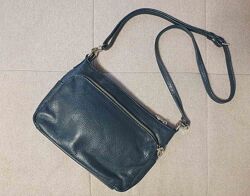 сумочка синя натур шкіра Cangurione як нова кросбоді