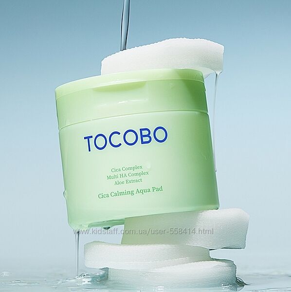 Заспокійливі тонер-педи з екстрактом центели Tocobo Cica Calming Aqua Pad