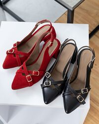 Босоніжки на підборах 5 см натуральна шкіра та замша