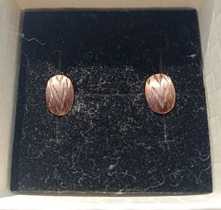 Золоті сережки 375 проба. вінтаж. рожеве золото з лазерним малюнком