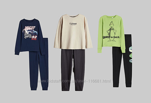 Піжама підліткова H&M пижама Grinch 140, 146, 152, 158, 164, 170