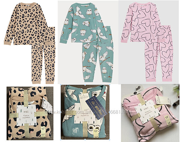 Флісова тепла подарункова піжама Marks&Spencer пижама 11/12 12/13 14/15