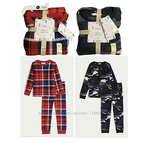 Флісова тепла подарункова піжама Marks&Spencer пижама 9/10 11/12 12/13