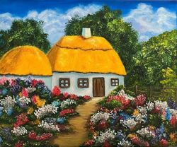 Картина олією Українська хатинка