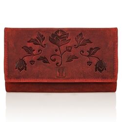 Жіночий шкіряний гаманець класичний з квітками Paolo Peruzzi