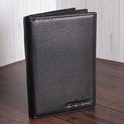 Обкладинка на паспорт та карток De Esse шкіряна чорна 2 в 1